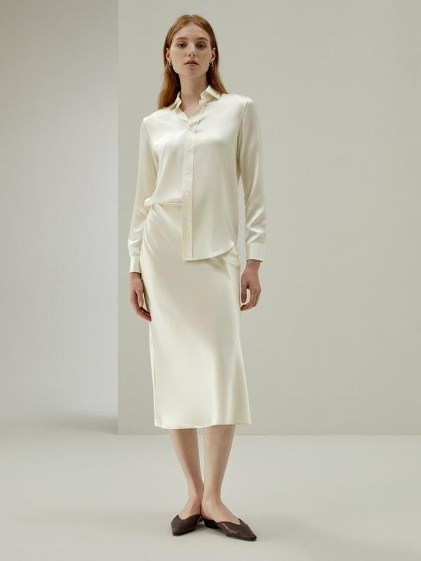 LILYSILK Silk Skirt Pleated - for Women - Black 100% Silk - Luxurious Bias Cut Skirt 16 Product Image