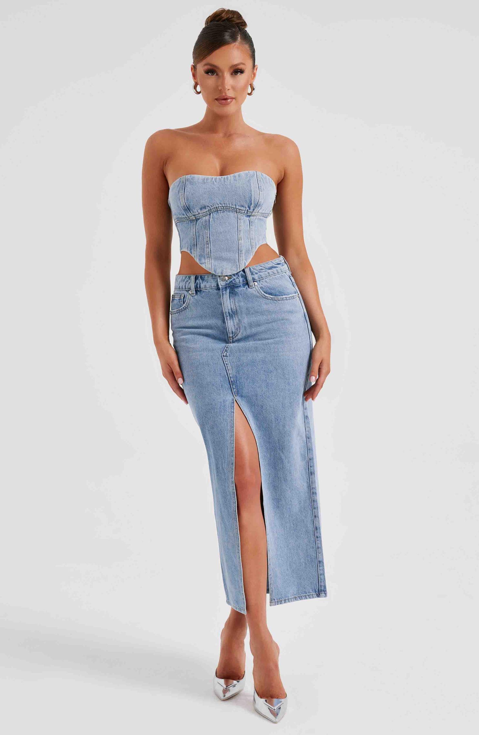 Flor Maxi Skirt - Blue Product Image