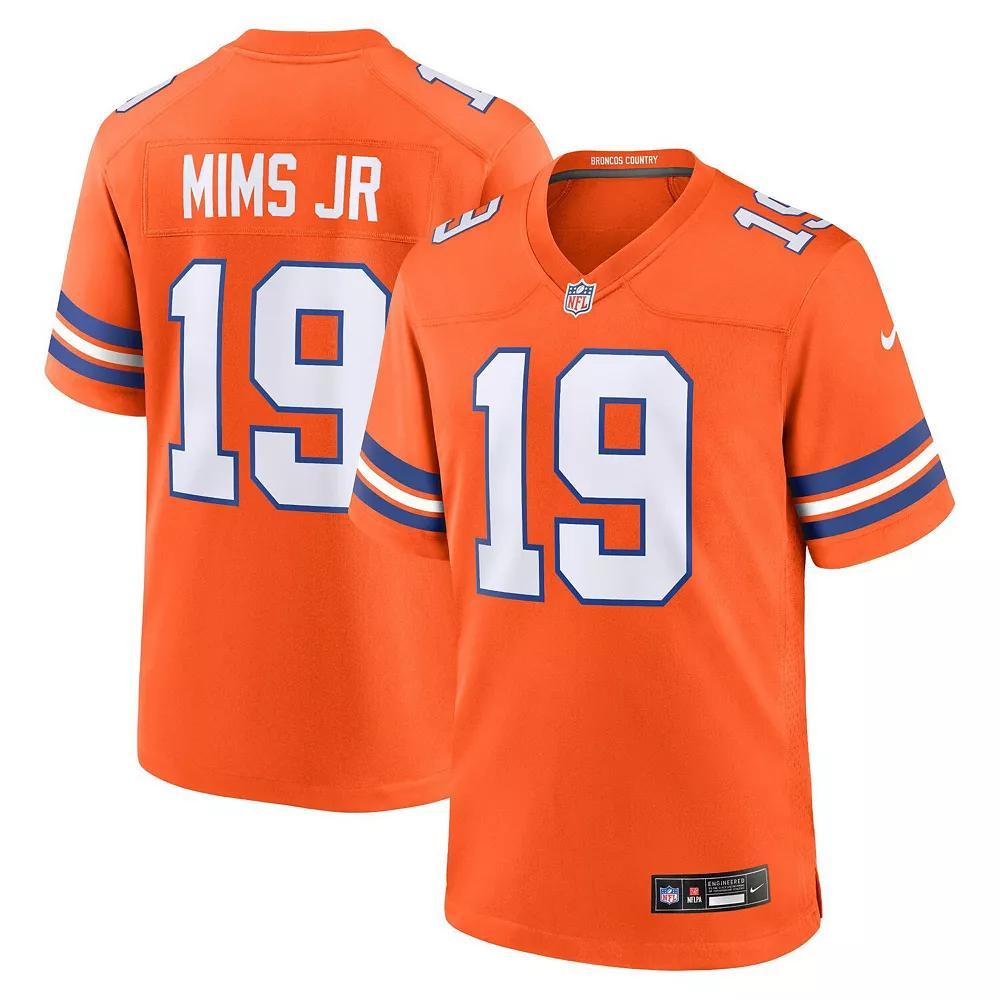 Men's Nike Marvin Mims Jr Orange Denver Broncos Mile High Collection 1977 Throwback Player Game Jersey, Size: Large Product Image
