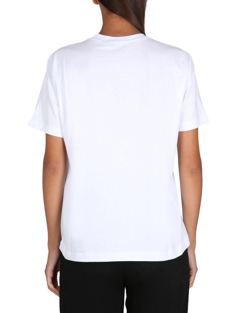 MSGM White Embroidered T-shirt In Multicolor Product Image