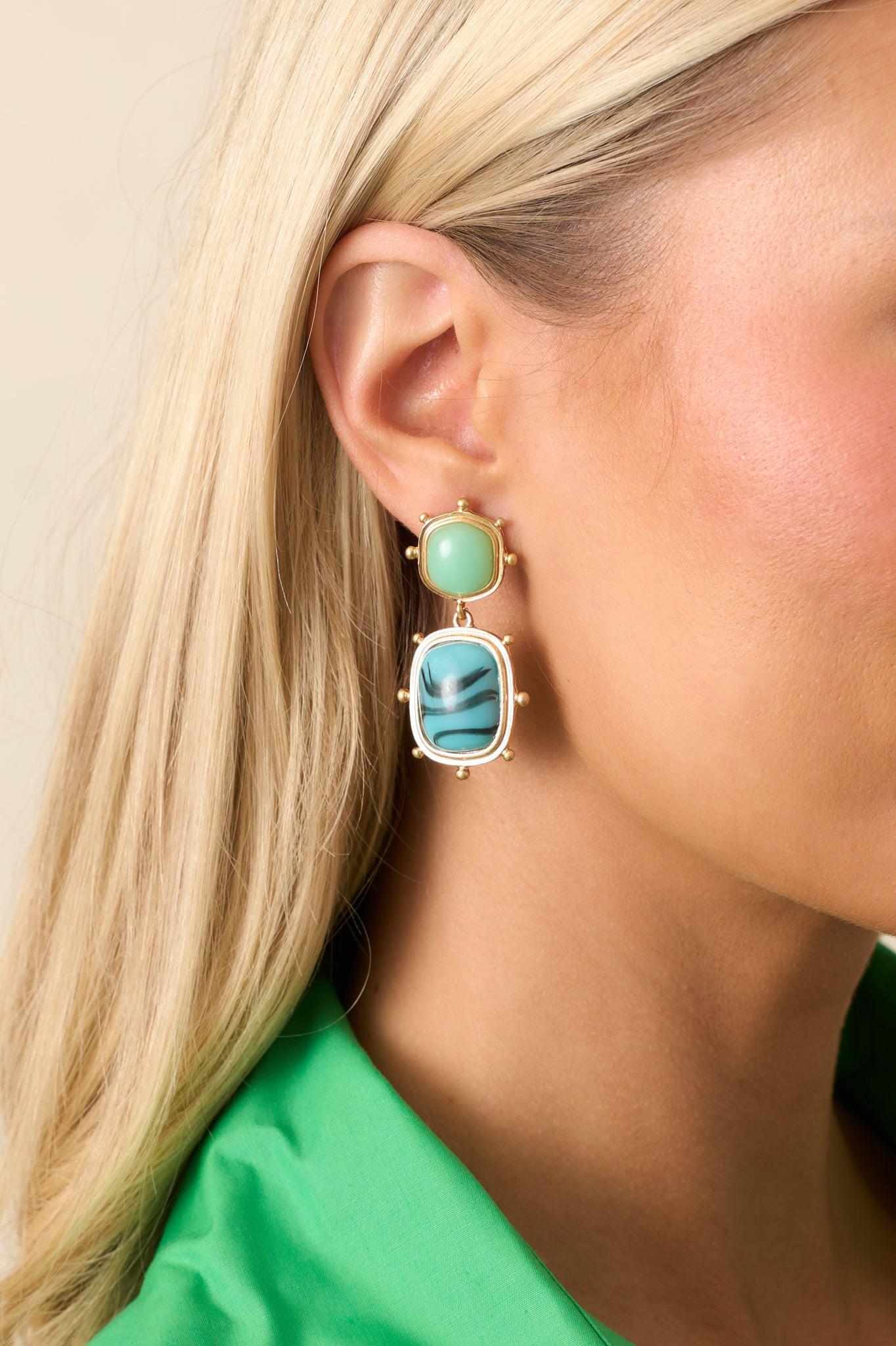 Desert Sunset Turquoise Drop Earrings Product Image