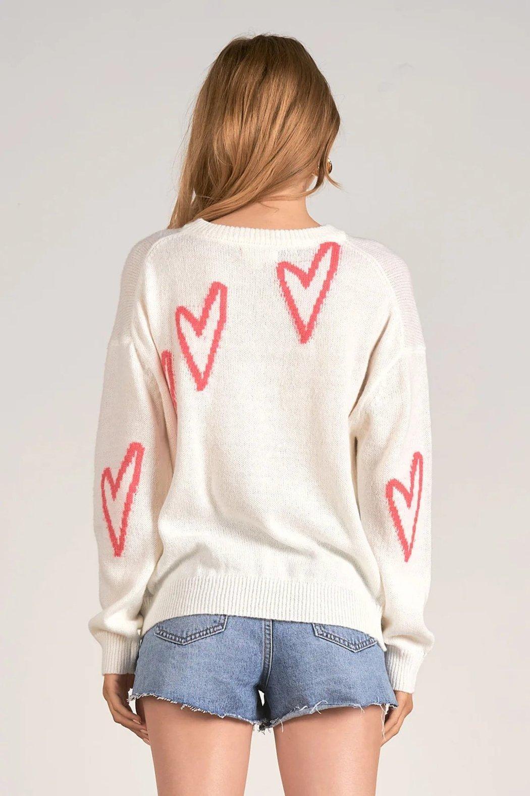 Jules White Heart Sweater Product Image