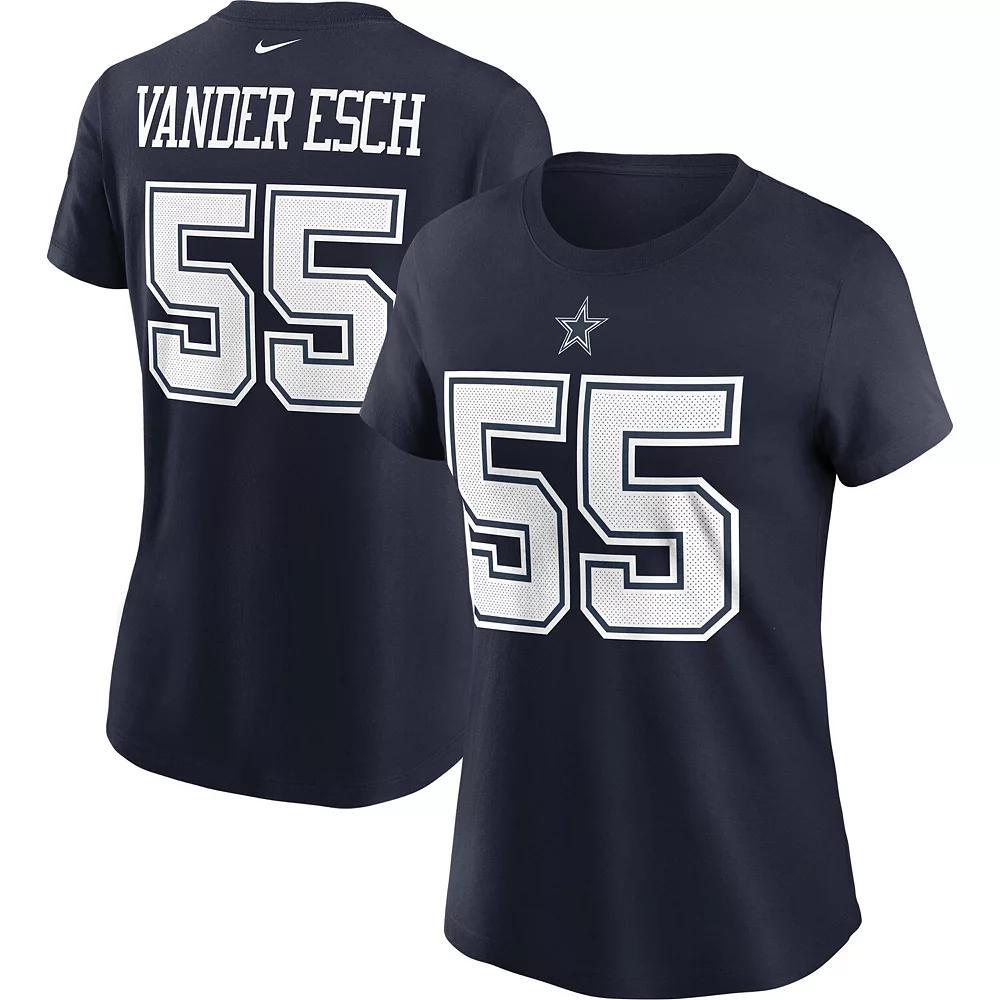 Women's Nike Leighton Vander Esch Navy Dallas Cowboys Name & Number T-Shirt, Size: Small, Blue Product Image