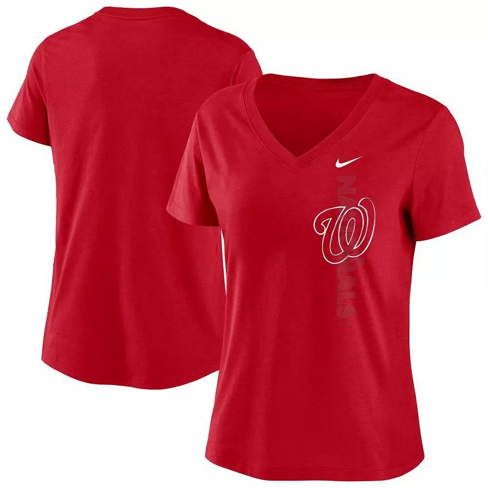Womens Nike Washington Nationals Local Team Tri-Blend V-Neck T-Shirt Product Image