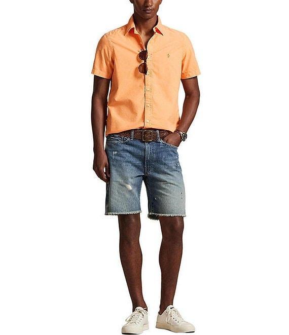 Polo Ralph Lauren Solid Garment-Dye Oxford Short Sleeve Woven Shirt Product Image