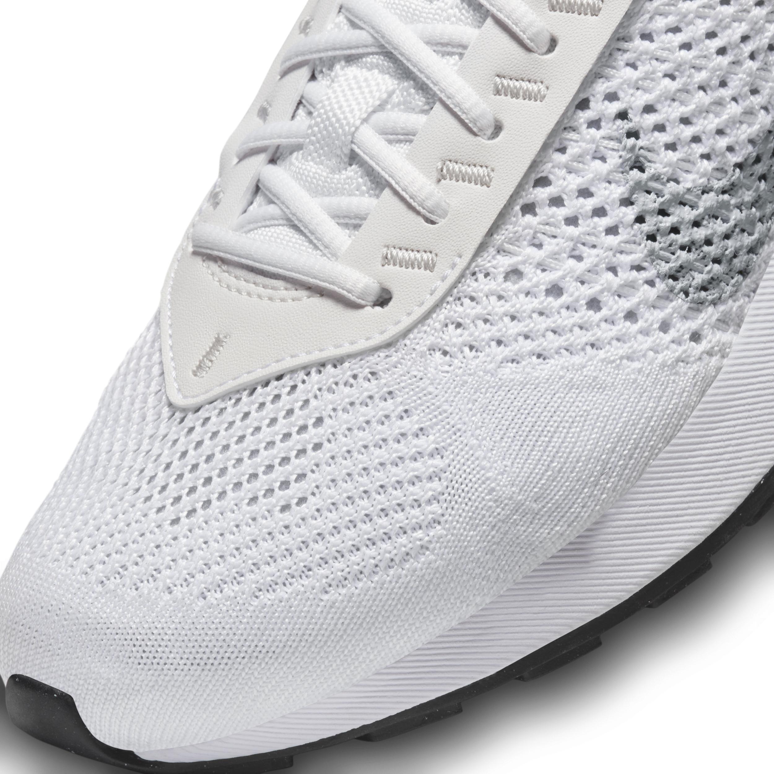 Nike Womens Air Max Flyknit Racer Casual Sneakers from Finish Line - White, Platinum Tint Product Image