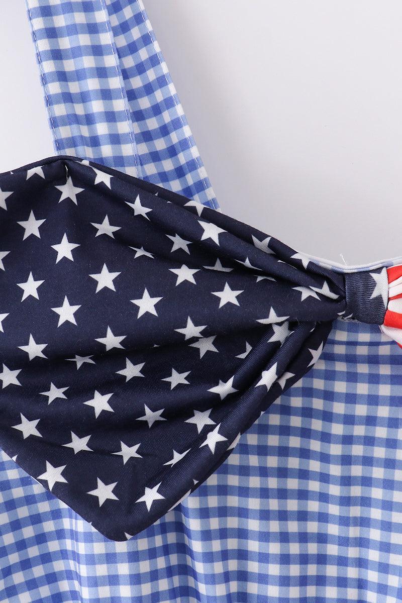 Bow applique print mom&me dress Product Image