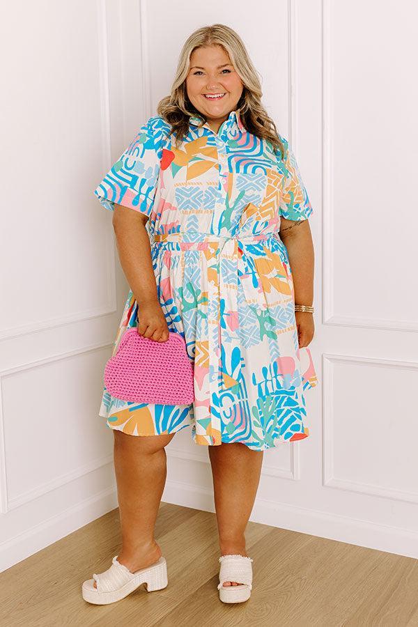 On Island Time Button Down Mini Dress Curves Product Image
