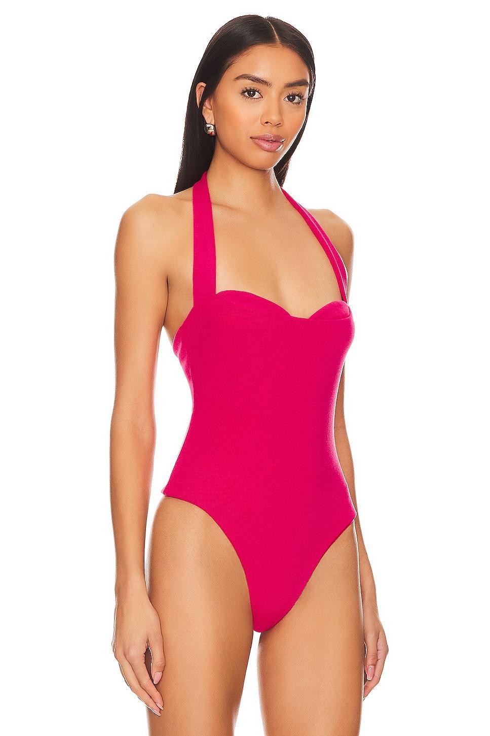 Lovers and Friends Dominique Bodysuit in Dark Pink Product Image