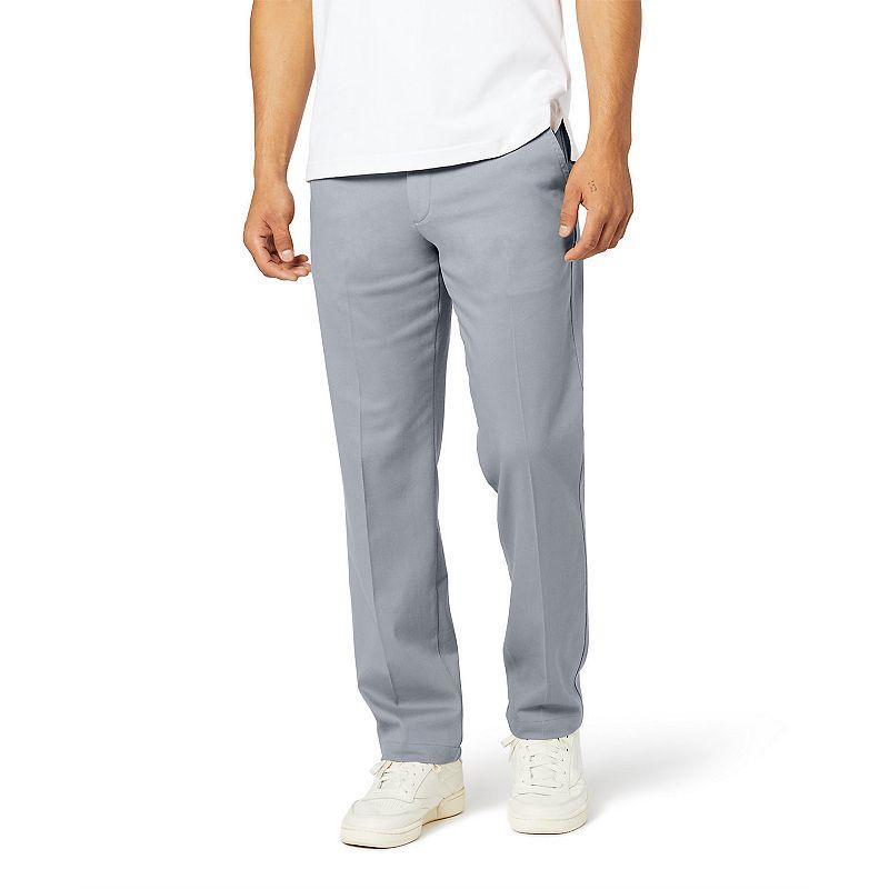 Mens Dockers Stretch Easy Khaki Straight-Fit Flat-Front Pants Grey Heather Product Image