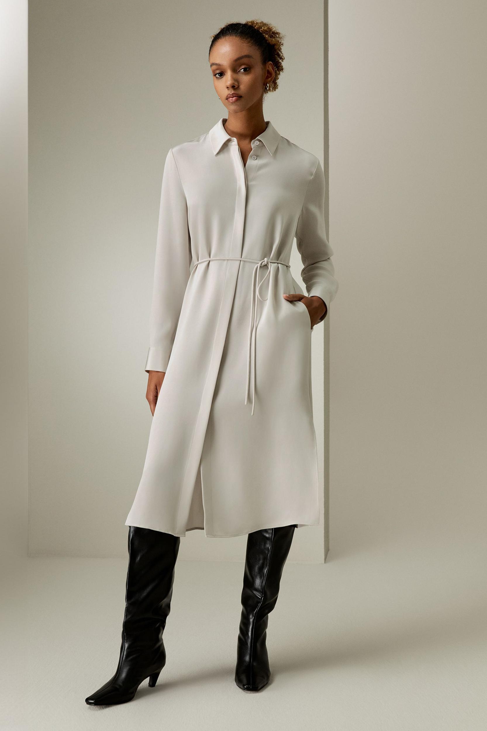 Rope Tie Plain Drape Dress Product Image