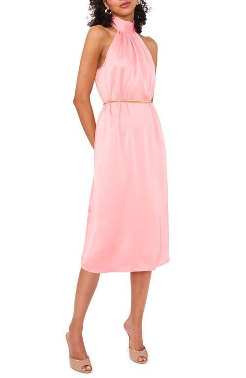 1.STATE Mock Neck Satin Midi Dress Product Image