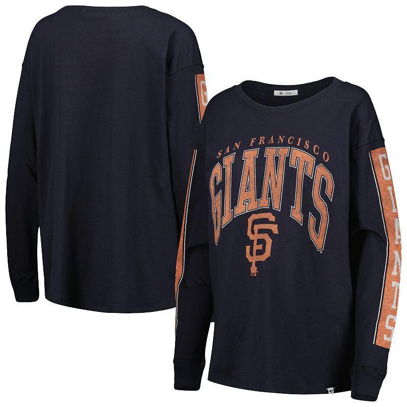 Women's '47 Black San Francisco Giants Statement Long Sleeve T-Shirt,  Product Image