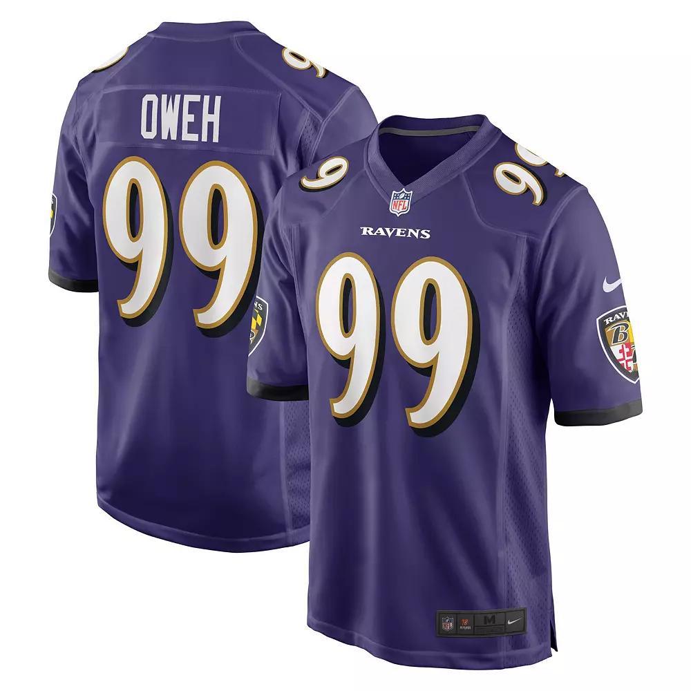 Men's Nike Odafe Oweh Purple Baltimore Ravens Game Jersey, Size: Medium Product Image