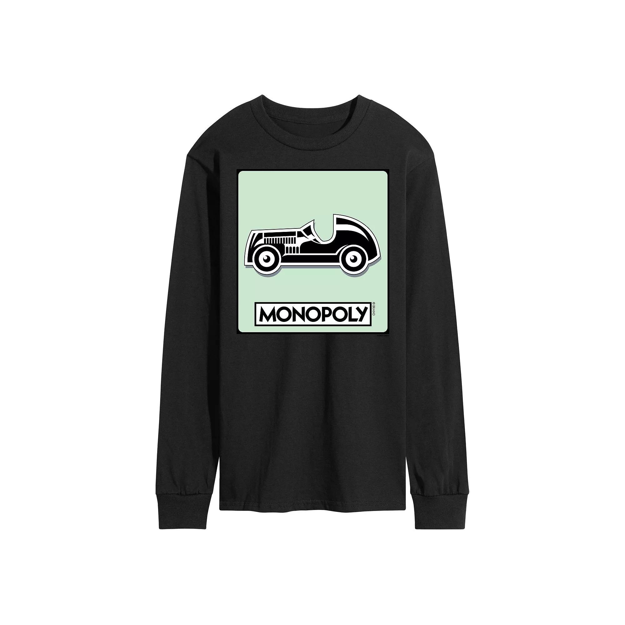 Men's Monopoly Car Game Token Long Sleeve Graphic Tee,  Product Image