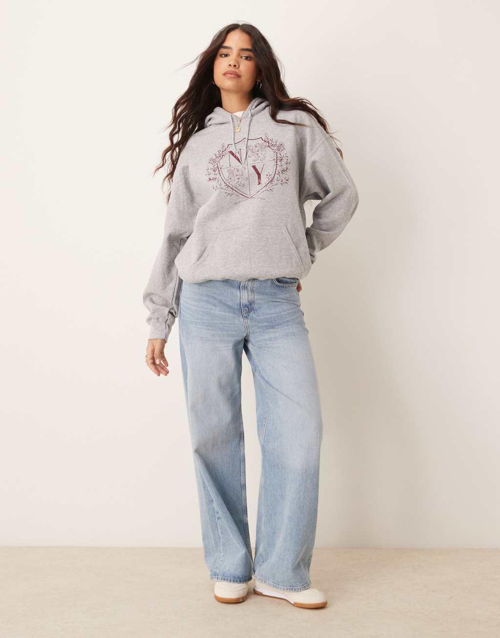 Miss Selfridge varsity oversized hoodie Product Image