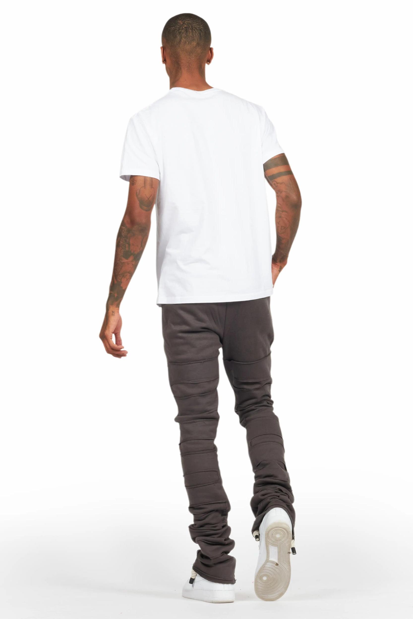 Emilio Vintage Grey Stacked Flare Track Pant Male Product Image