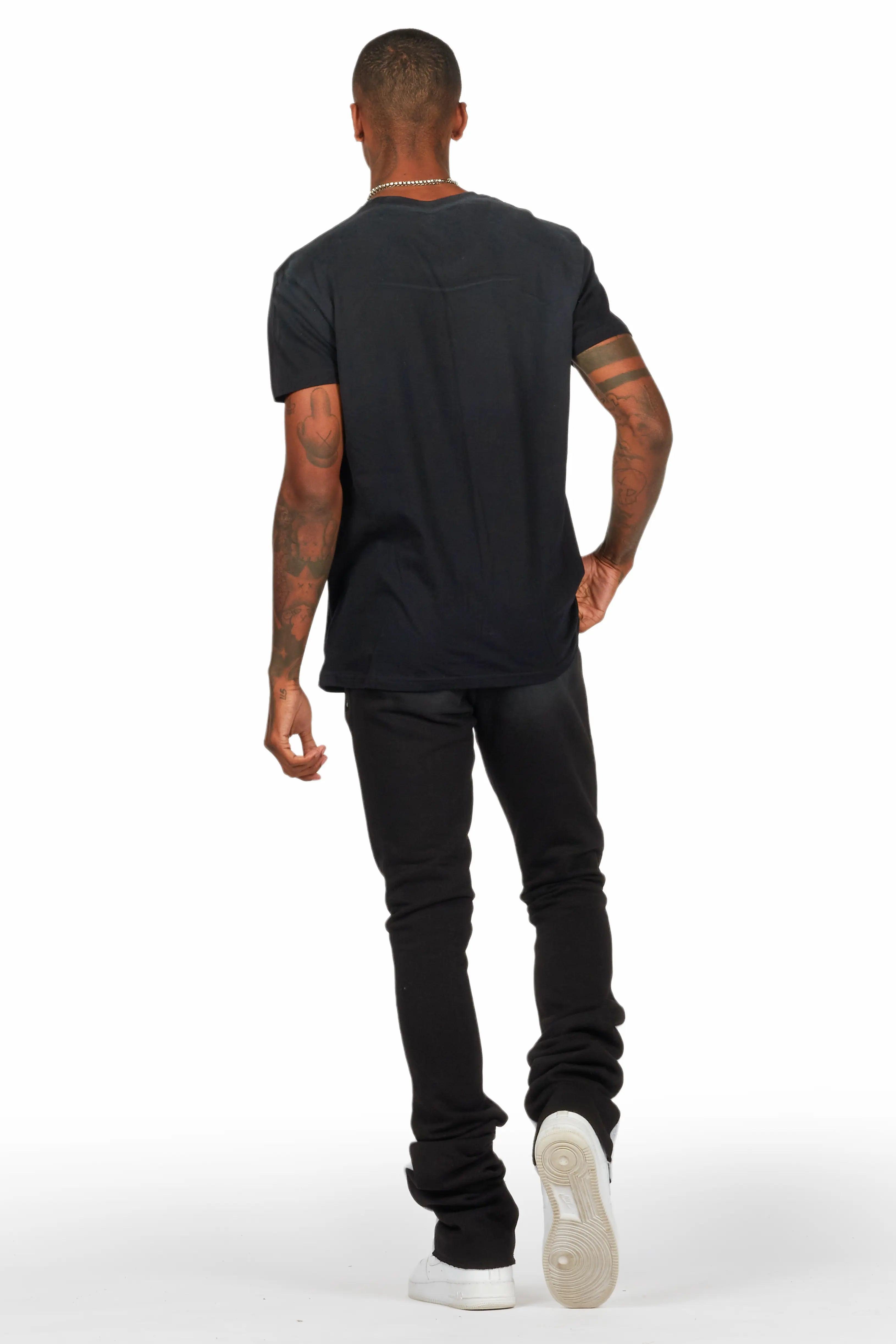 Jaka Black T-Shirt/Super Stacked Flare Track Set Male Product Image