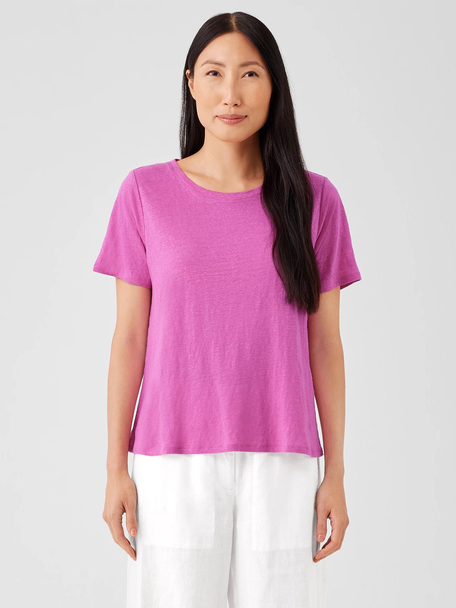 Organic Linen Jersey Crew Neck Tee Product Image