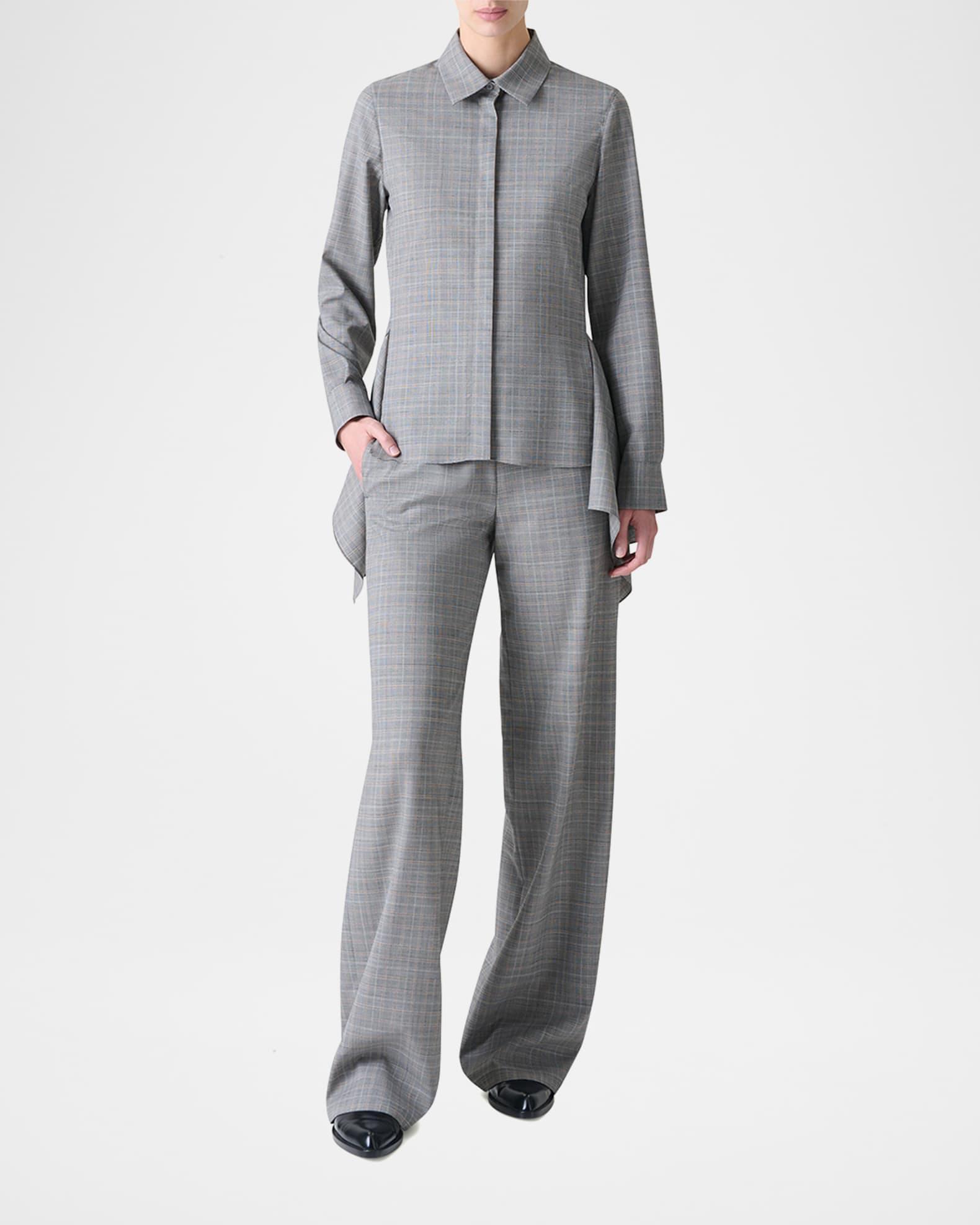 Prince of Wales Check Cool Wool Blouse Product Image