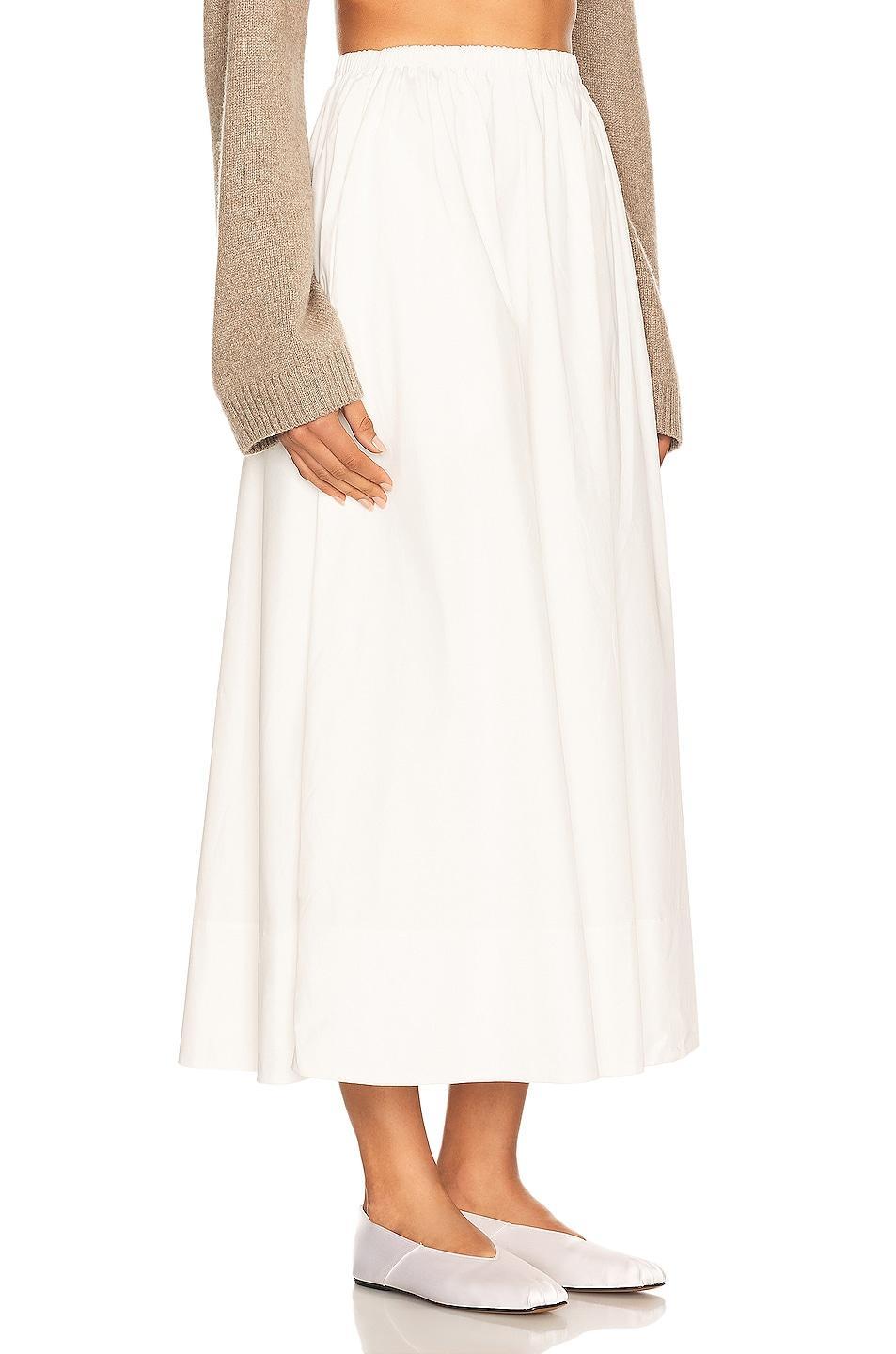 Helsa Cotton Poplin Midi Skirt Product Image