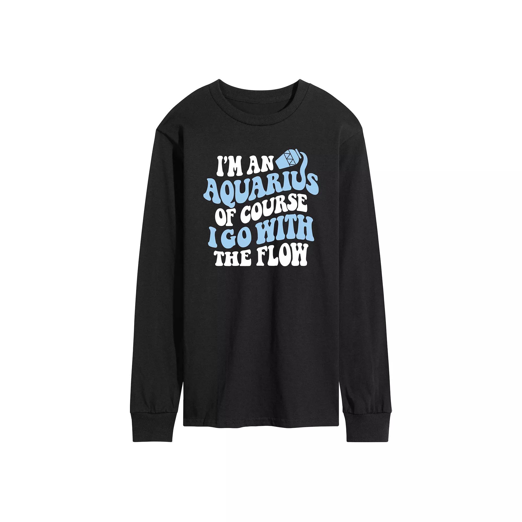 Men's I'm An Aquarius Long Sleeve Graphic Tee, Size: Medium, Black Product Image