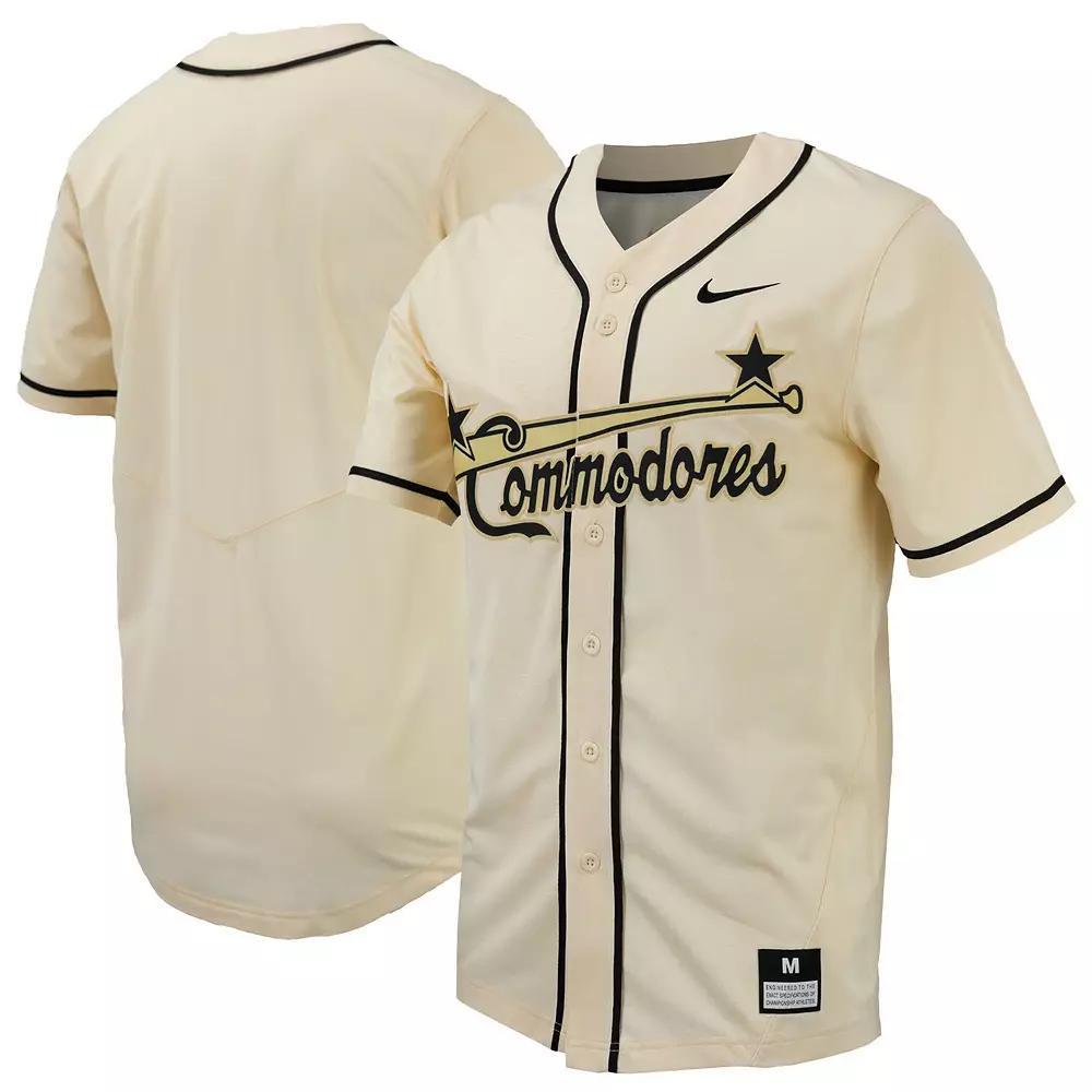 Men's Nike Natural Vanderbilt Commodores Replica Full-Button Baseball Jersey,  Product Image