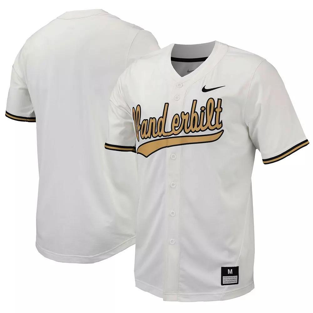 Men's Nike White Vanderbilt Commodores Replica Full-Button Baseball Jersey,  Product Image