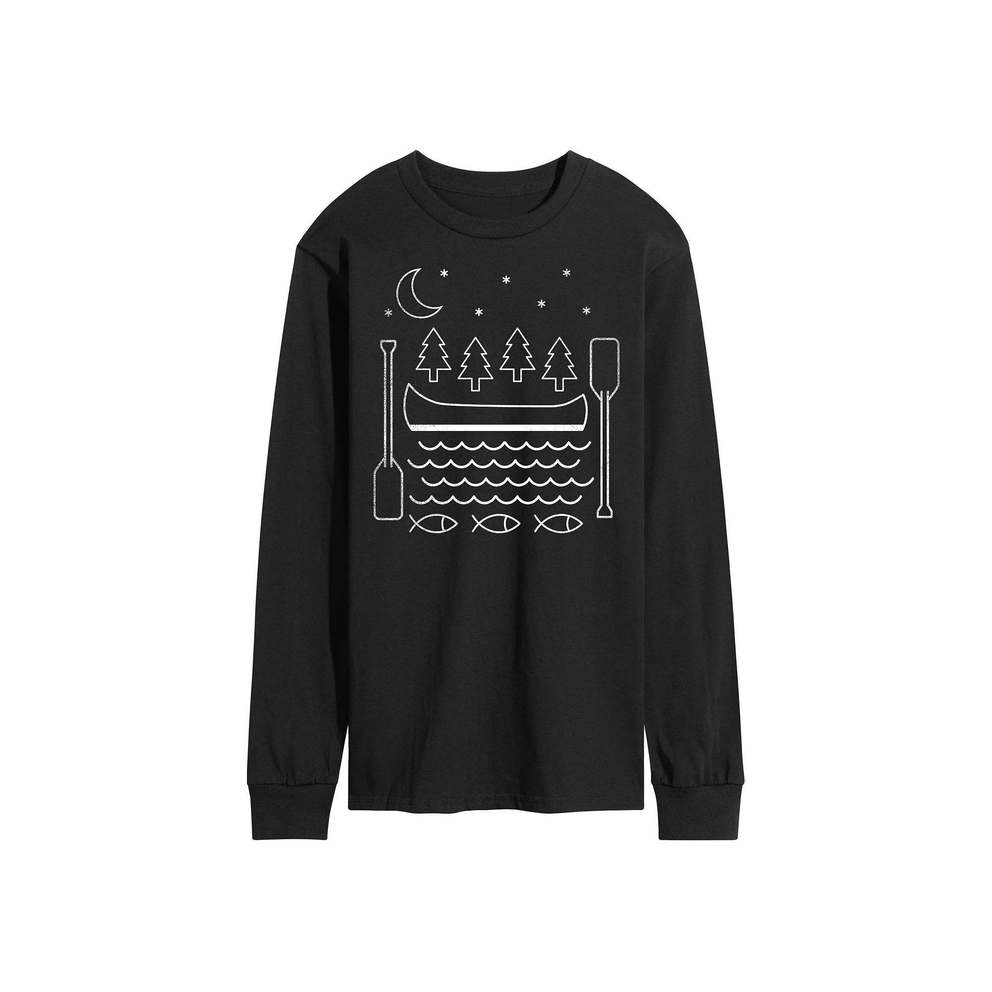 Men's Canoe Line Art Graphic Tee,  Product Image