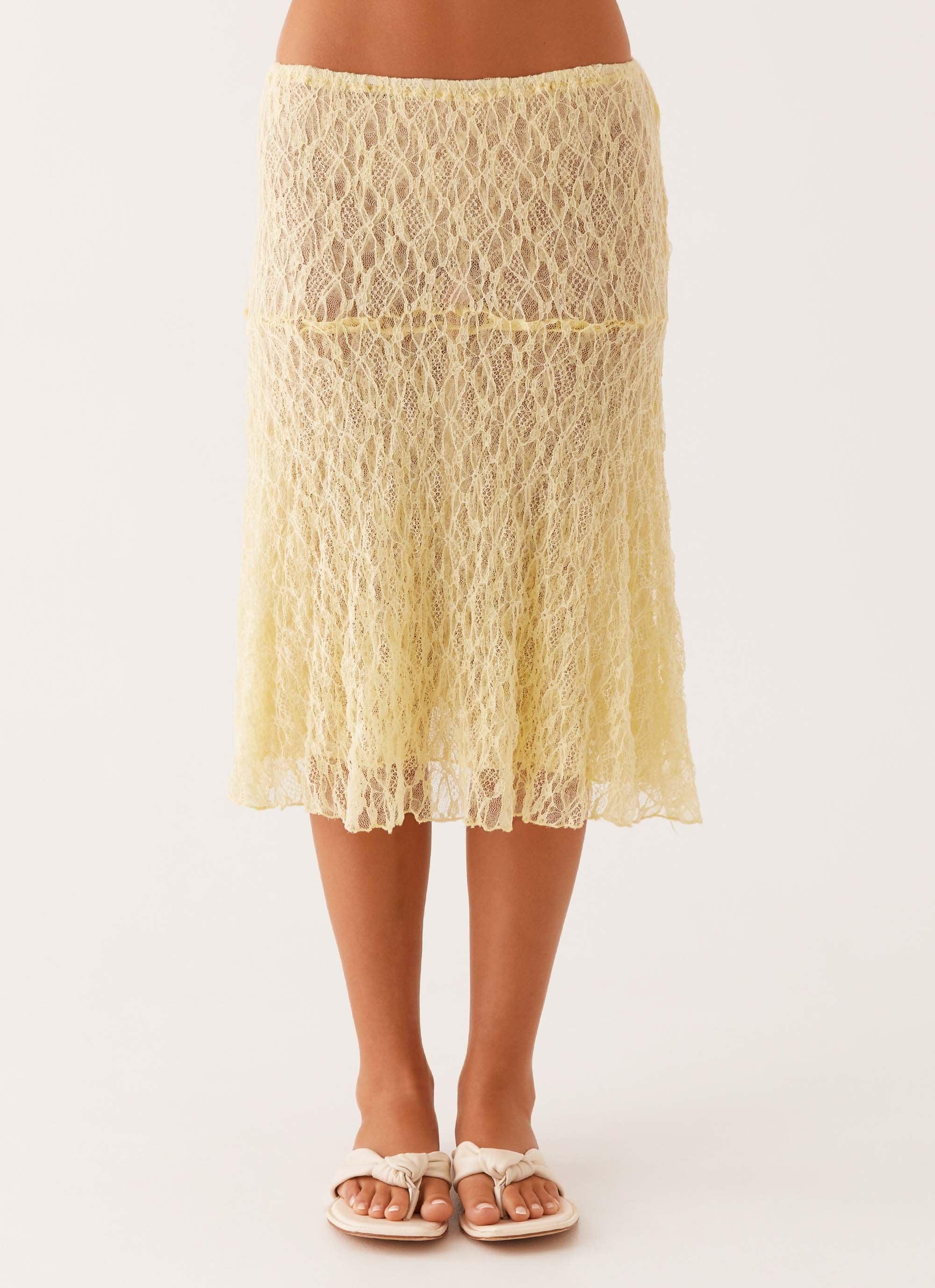 Destiny Midi Skirt - Yellow Product Image