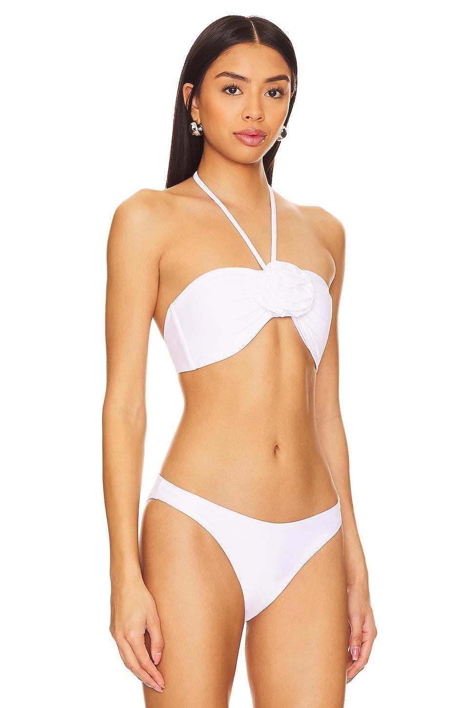 Cabana Rosette Halter Bikini Top MILLY Product Image