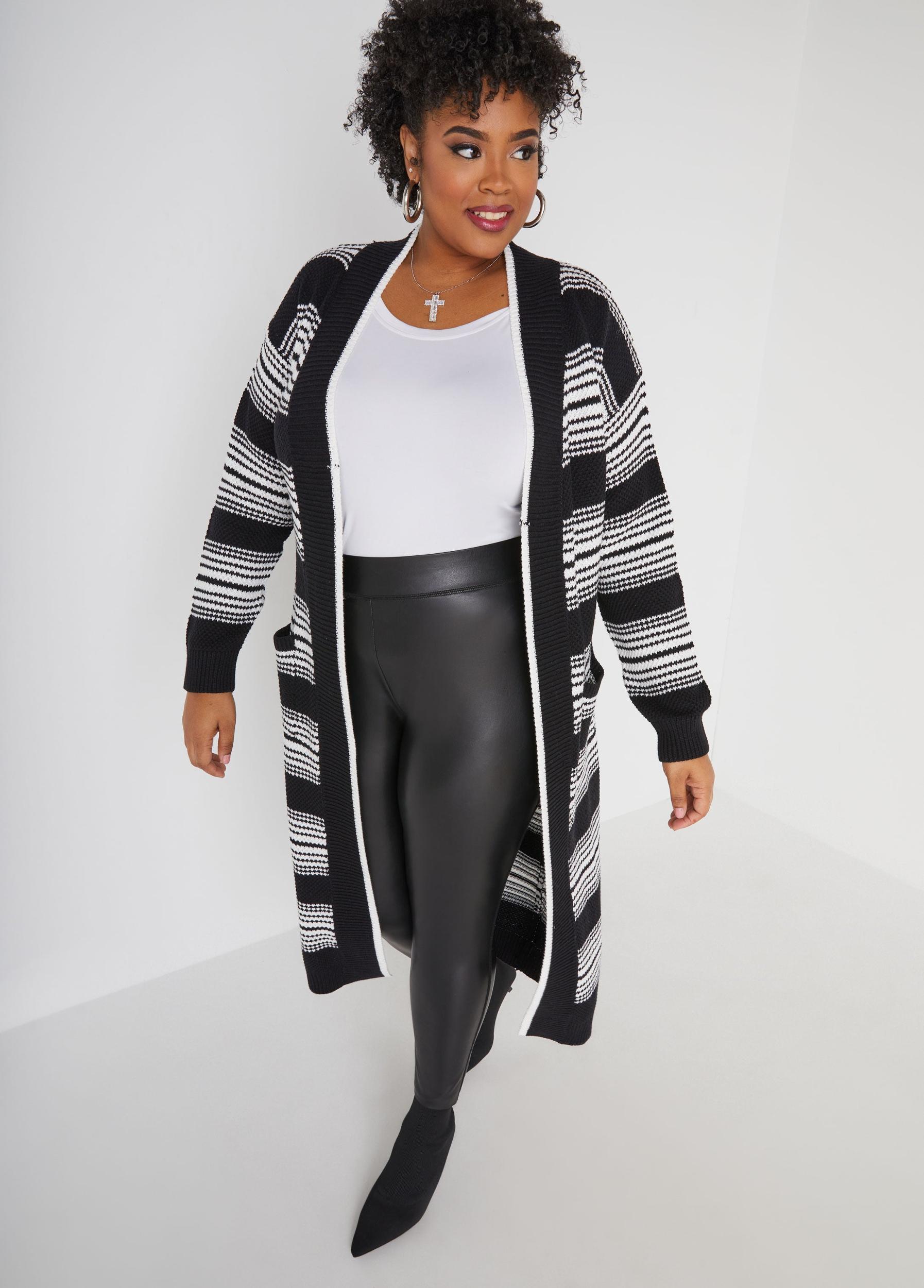 Open Front Stripe Cardigan Product Image