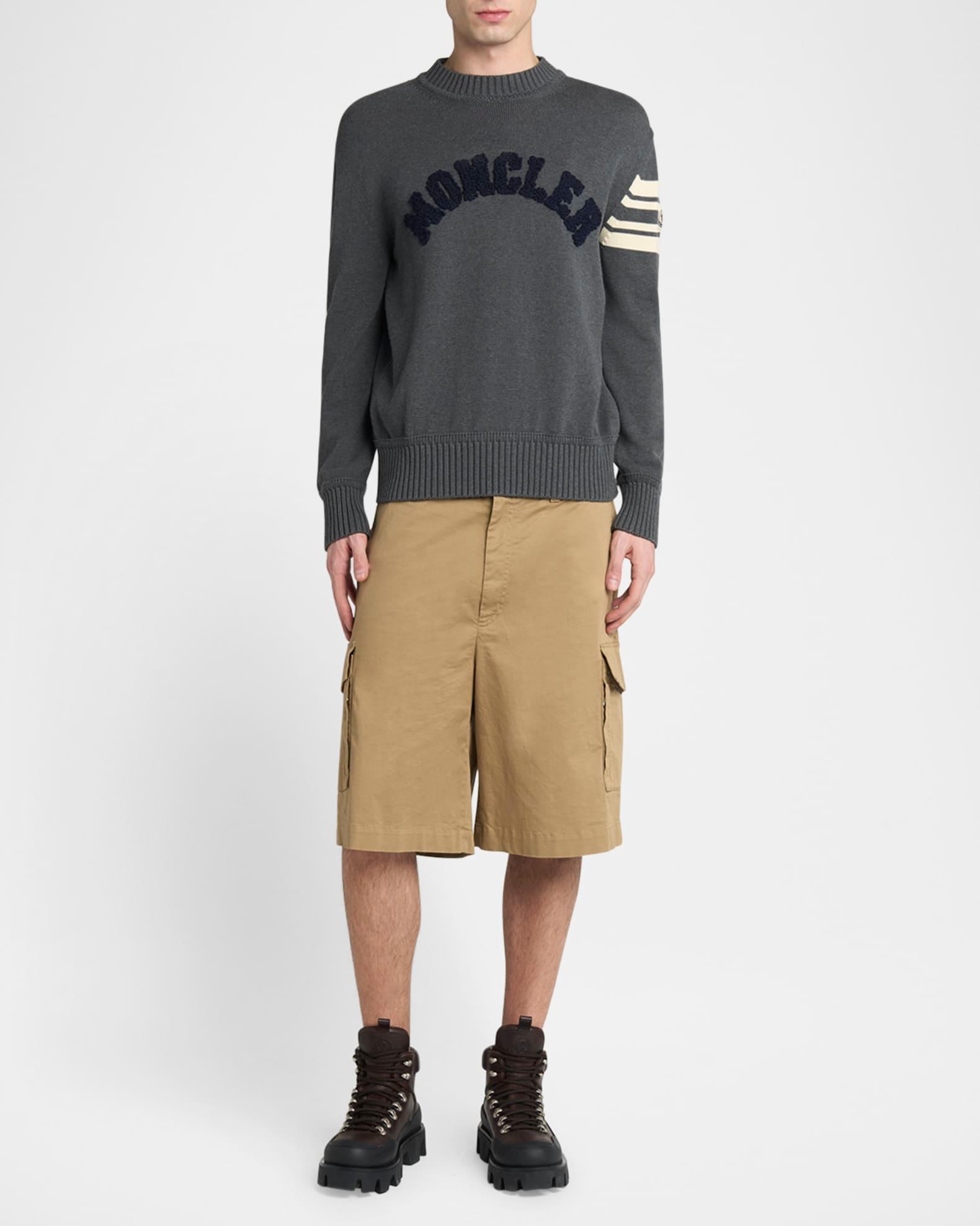 Men's Curved Logo Knit Crewneck Sweater Product Image