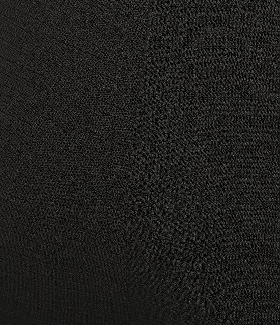 Multiples Plus Size Solid Stripe Jacquard Straight Leg Pull-On Pants Product Image