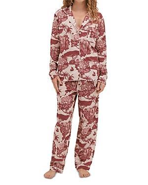 Desmond & Dempsey Loxodonta Long Pajama Set Product Image