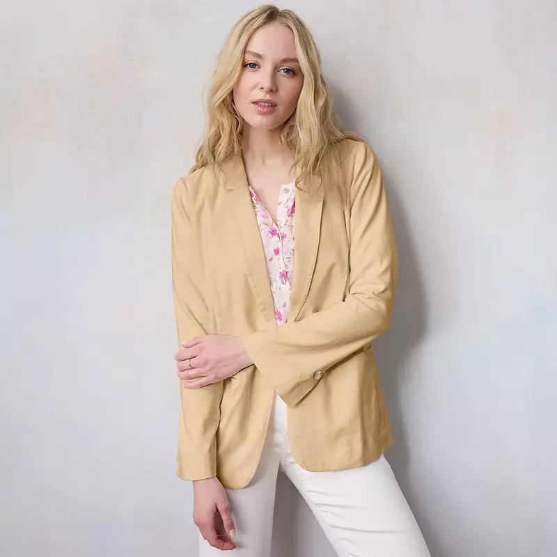 Women's LC Lauren Conrad Notch Collar 1-Button Blazer Jacket,  Product Image