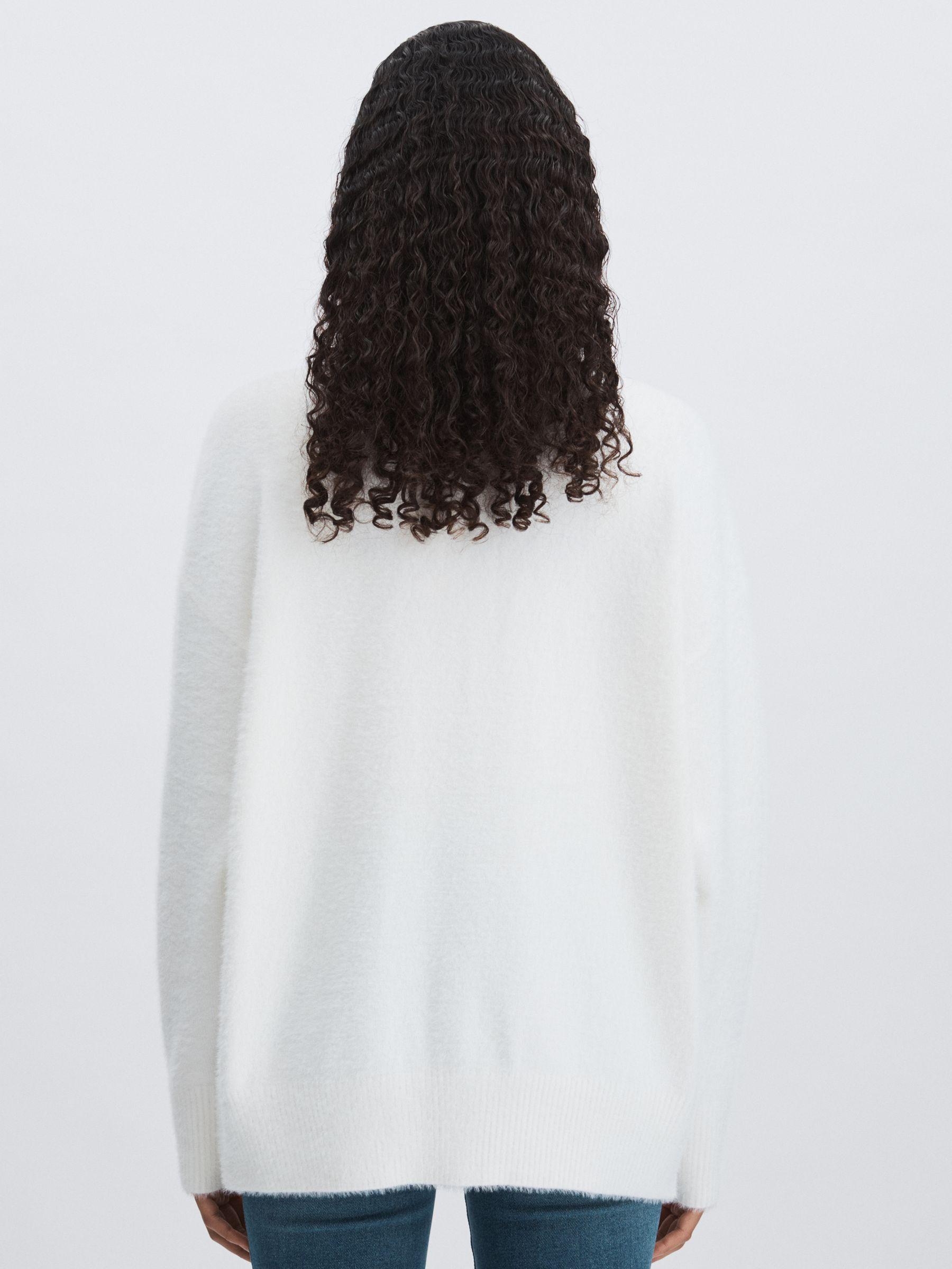 Good American Oversized Plush Cardigan in White Product Image