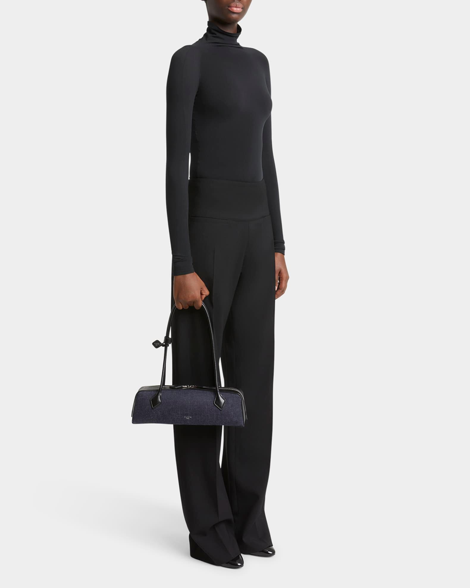 Le Teckel Medium Shoulder Bag in Denim  Product Image