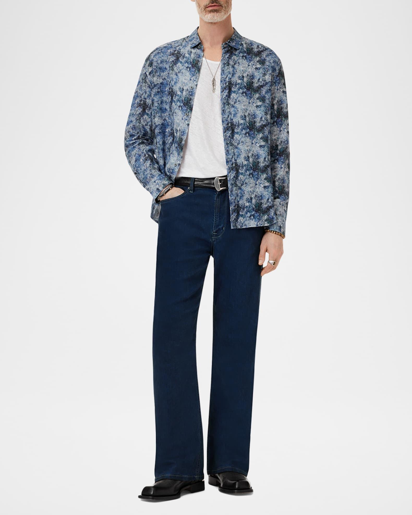 Men's Luca Linen Abstract Sport Shirt Product Image