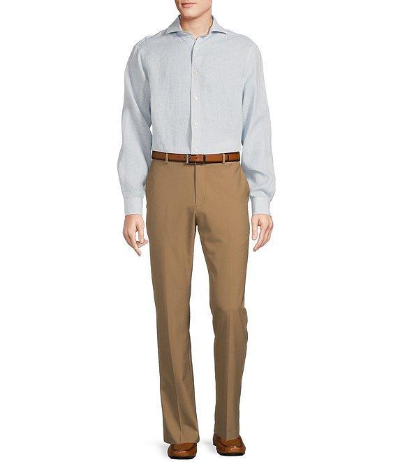 Daniel Cremieux Signature Label Albini Linen Wind Geo Print Long Sleeve Woven Shirt Product Image