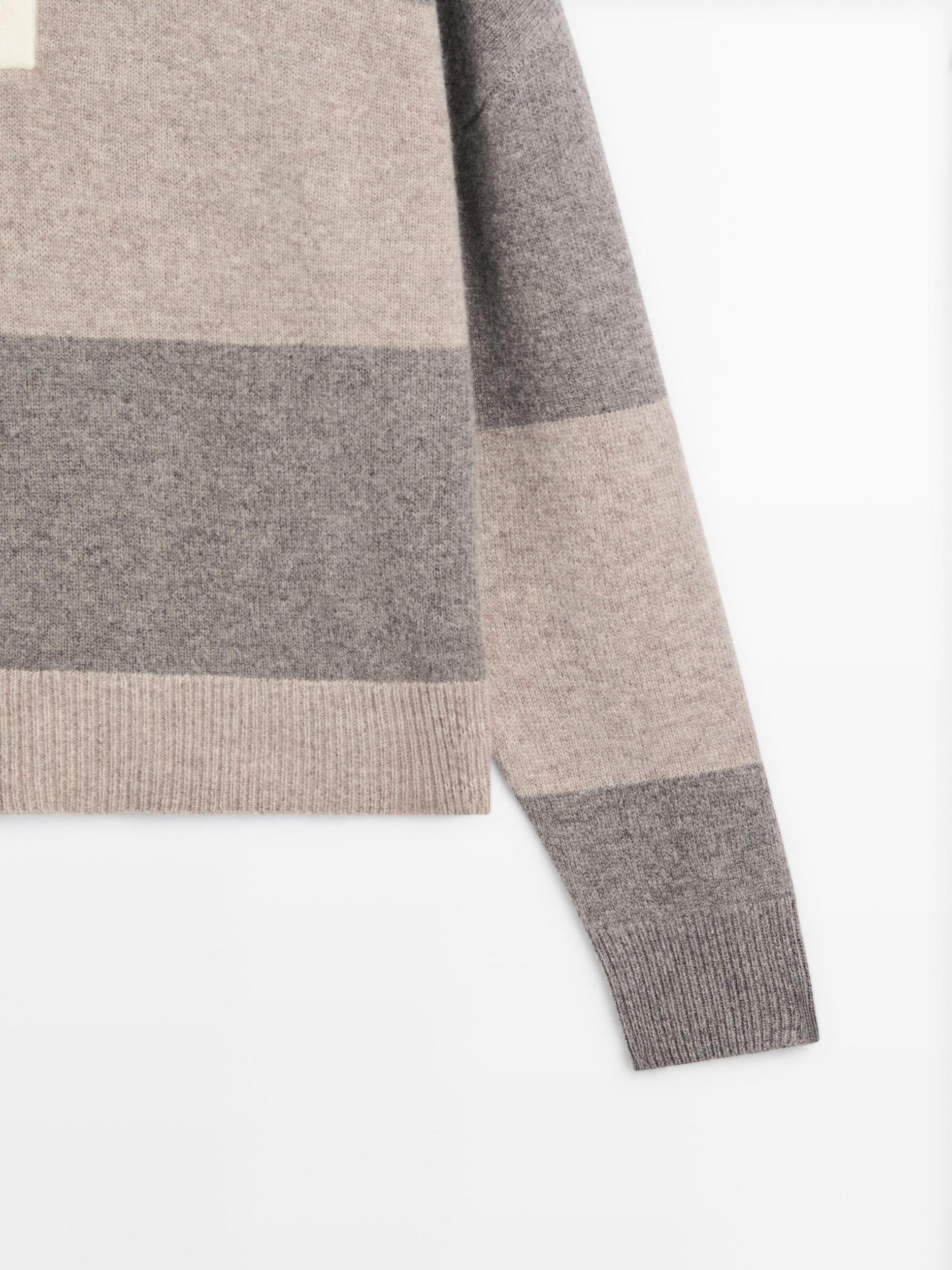 Striped wool blend polo sweater Product Image