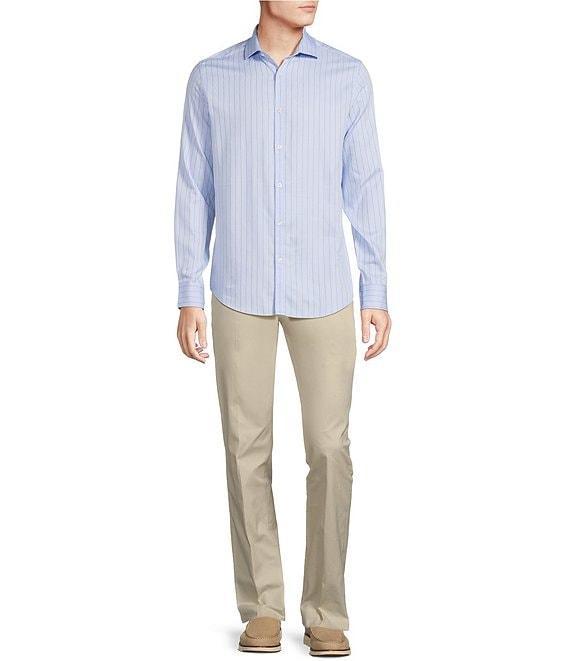 Murano Slim Fit Vertical Stripe Dobby Long Sleeve Woven Shirt Product Image