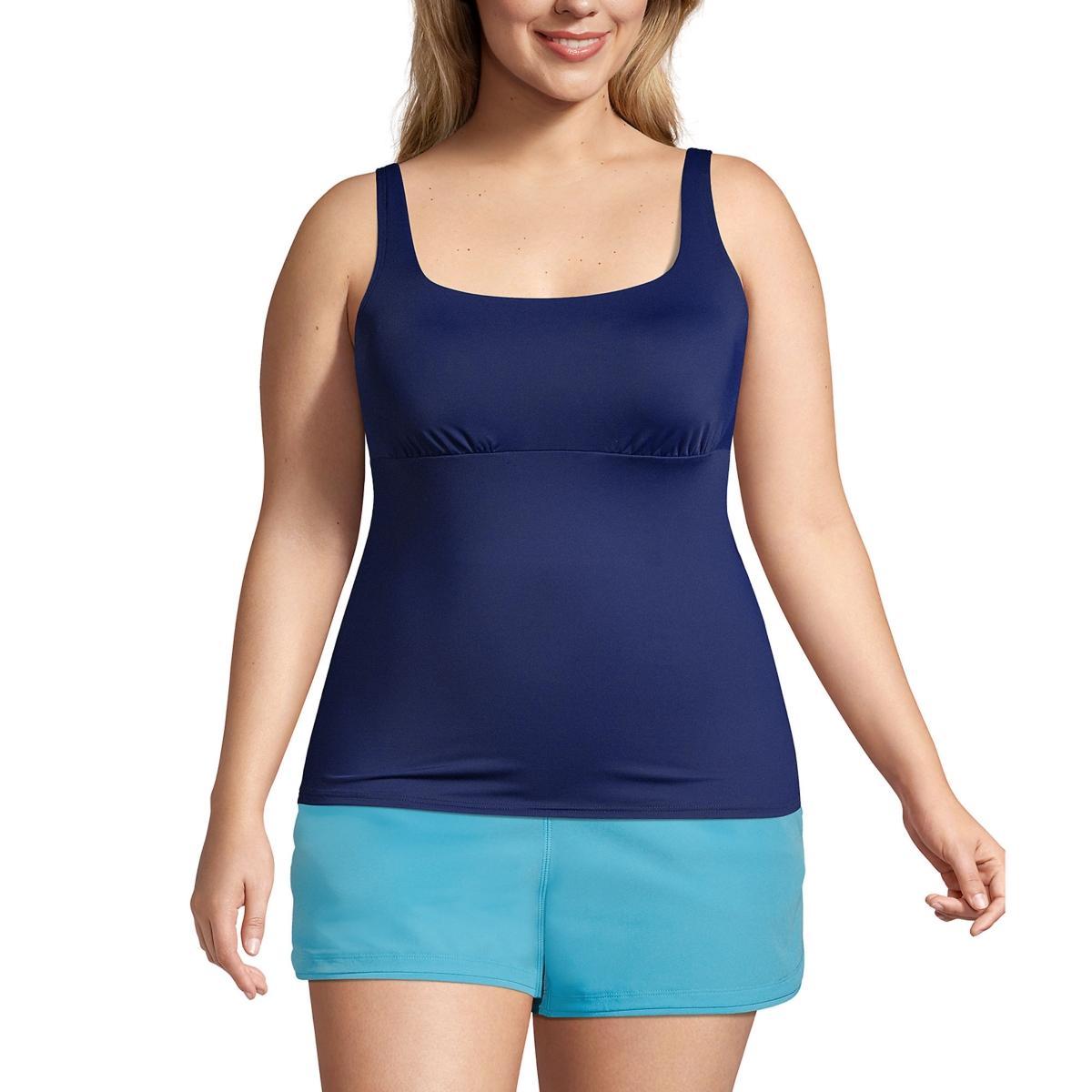 Womens Lands End D-Cup UPF 50 Squareneck Underwire Tankini Swimsuit Top Product Image