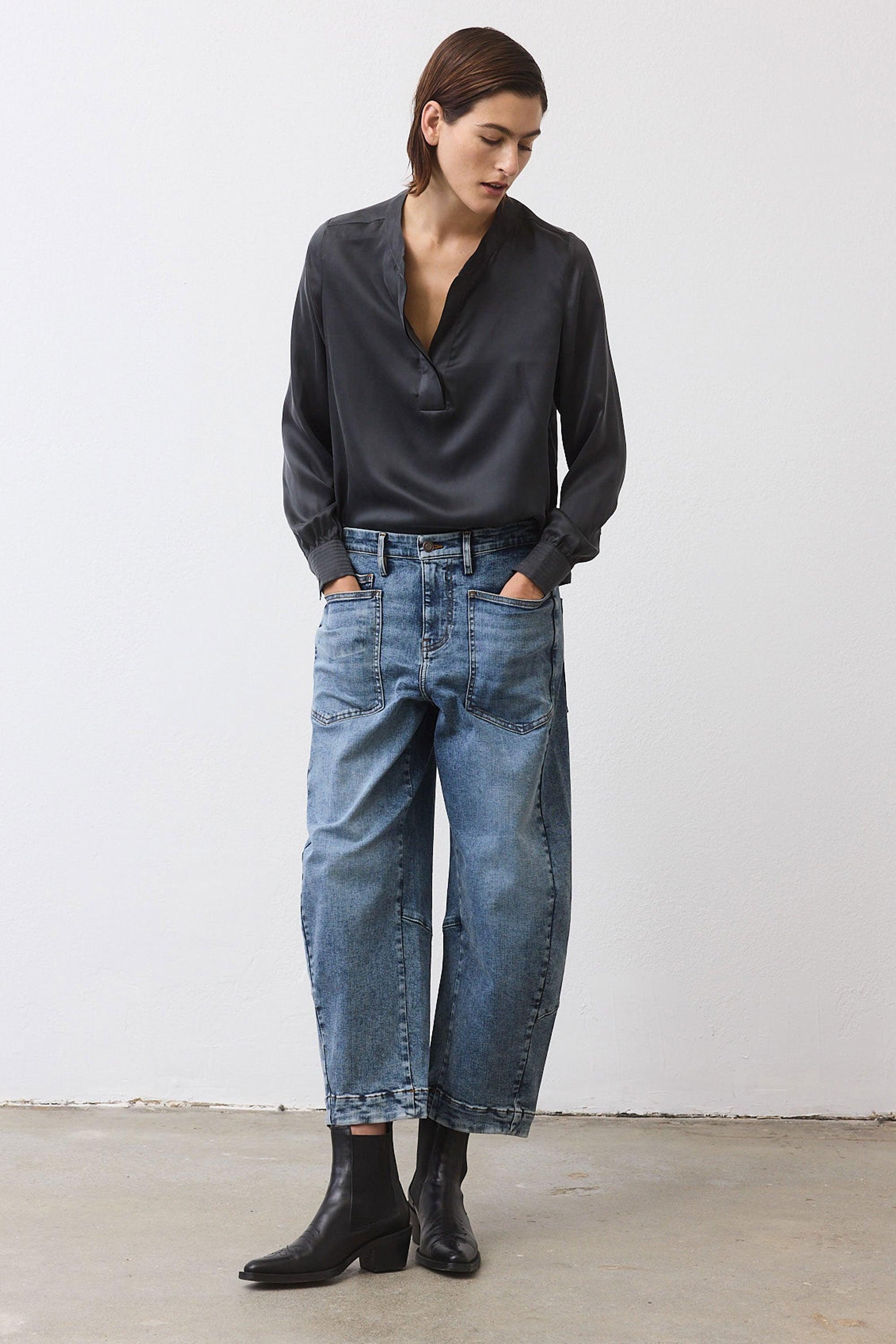 The Slouchy Denim Pants Product Image