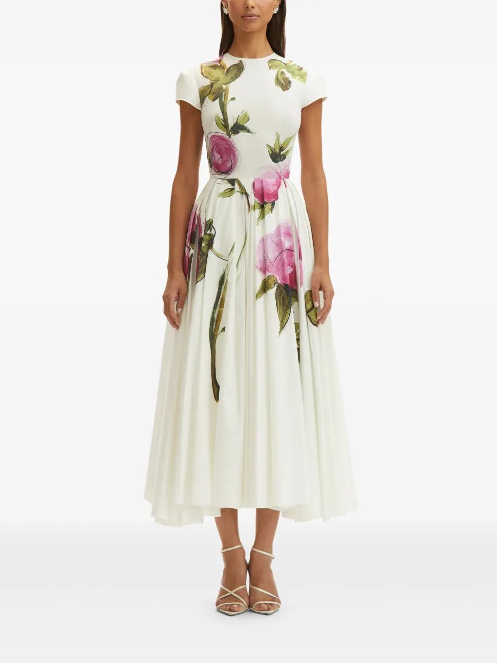 rose-print poplin maxi dress Product Image