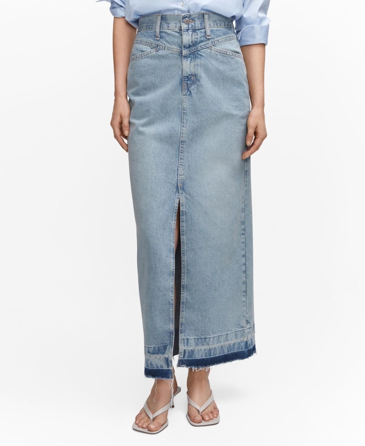 Mango Womens Denim Long Skirt Product Image