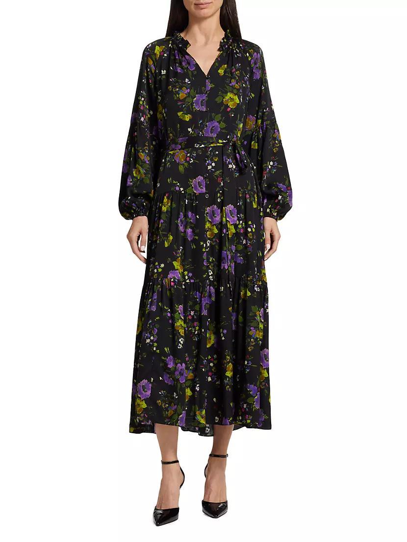 Sienna Floral Tiered Maxi Peasant Dress Product Image