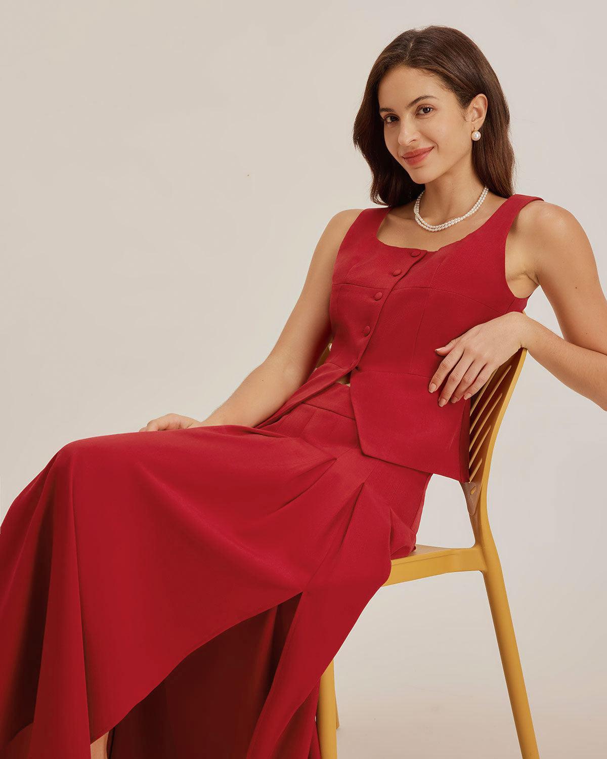 Red Skirt Two Piece Set Product Image