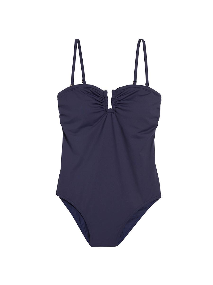 Womens Ruched U-Hardware One-Piece Swimsuit Product Image