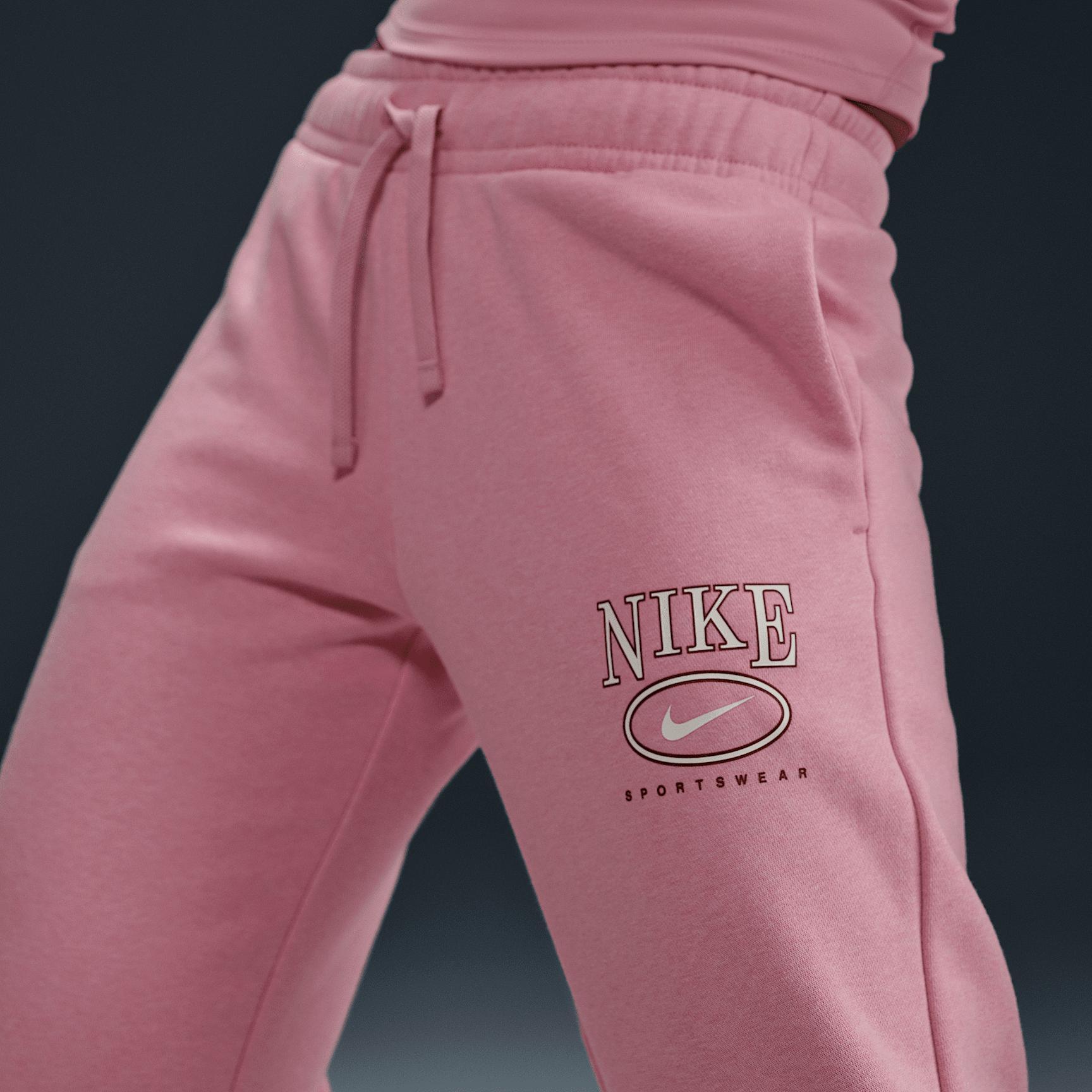 Womens Nike Sportswear Club Fleece Mid-Rise Wide-Leg Graphic Pants | HJ0869-699 Product Image